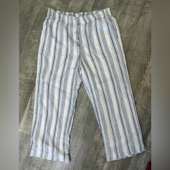 Abercrombie & Fitch White and Navy Striped Pants Size L - Picture 1 of 5